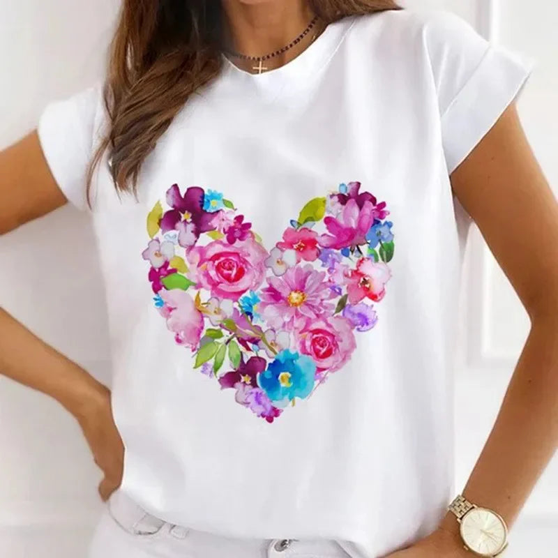 African Women's New Fashion City Girl Half Sleeve Basic Cute Clothes T-shirt Graphic T Shirts Y2k Tops Harajuku Vintage Tee