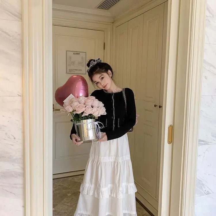 New Fashion 2025 A-line Loose Skirts Woman Korean Style Female Lace Fashion Leisure Spring Ankle-length Skirt Women