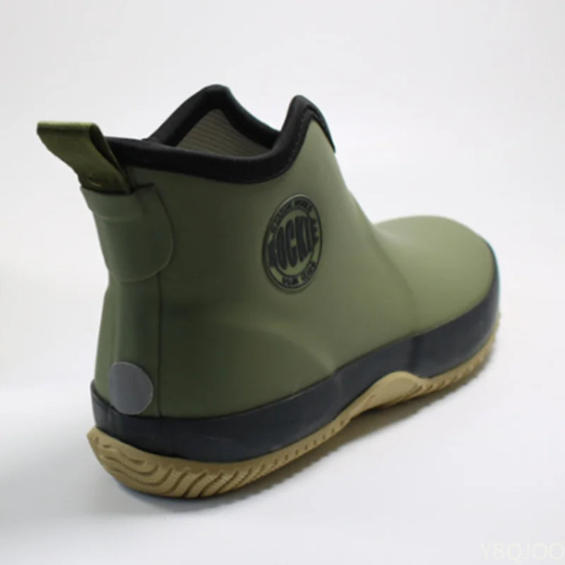 Men's Non-Slip Rain Boots Waterproof Rubber Ankle Boots Outdoor Leisure Fishing Boots Student Rain Boots Platform Boots 장화 2023
