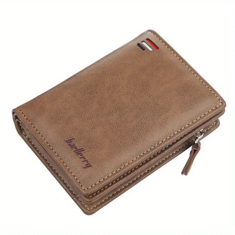 Fashion Men Wallets Zipper Card Holder High Quality Male Purse PU Leather Coin Holder Wallet