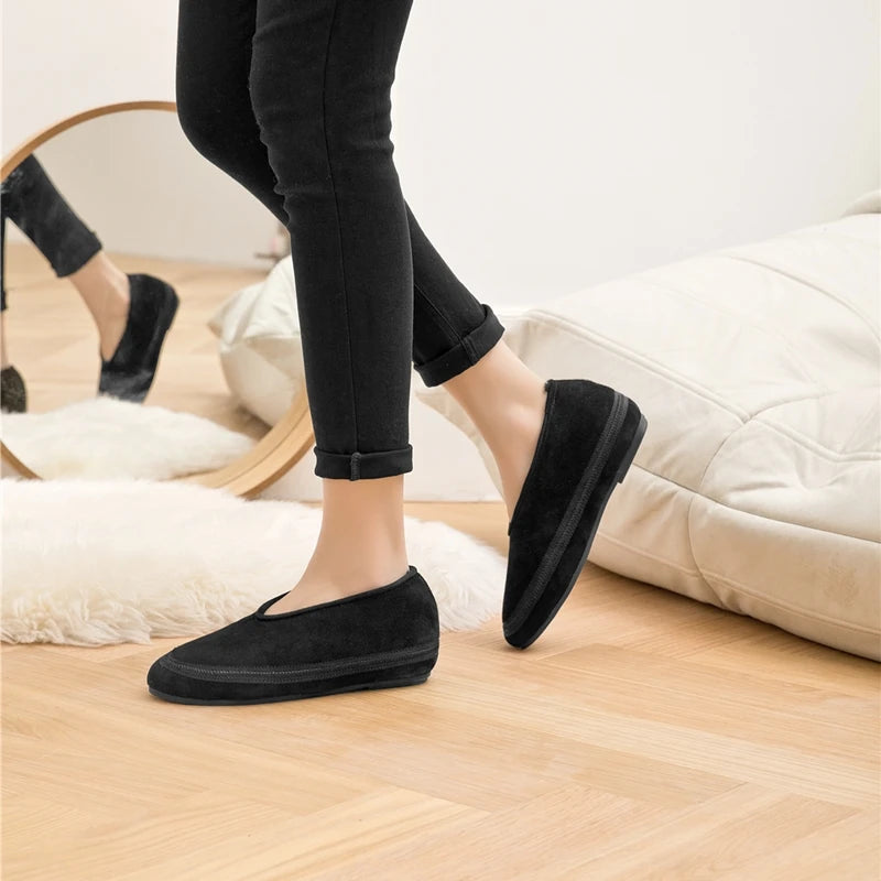 AIYUQI Flat Snow Boots Women's Genuine Leather 2025 Large Size Non-slip Women's Winter Shoes Comfortable Warm Women Ankle Boots