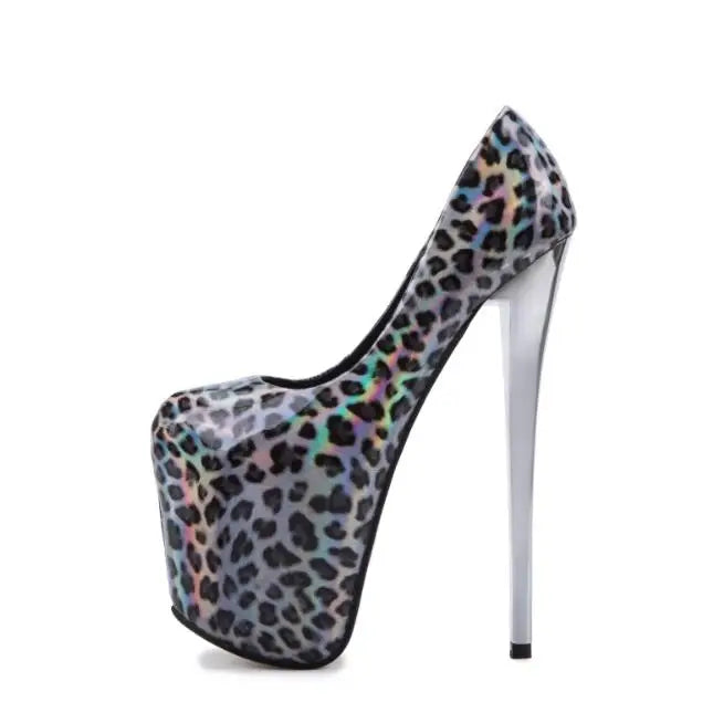 SDTRFT Stilettos Plus:34-42 43 Spring women's Patent Leather platform pumps 19cm thin high heels wedding shoes zapatos mujer