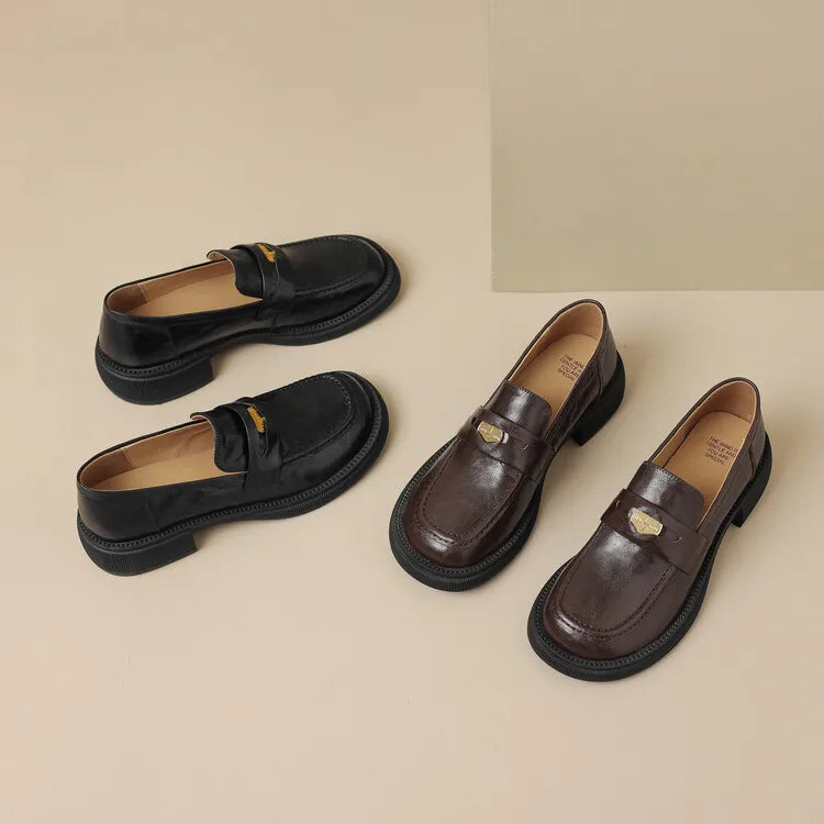 Loafer  Ladies' leather shoes  Flat heel  Genuine leather sheepskin Commuting shoes  commercial  Ladies' loafers  comfort