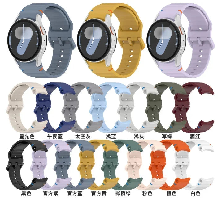 Silicone Strap for Samsung Galaxy Watch 7 6 5 4 44mm 40mm Original No Gaps Sports Band Accessories for 6/4 Classic 47mm 46mm43mm