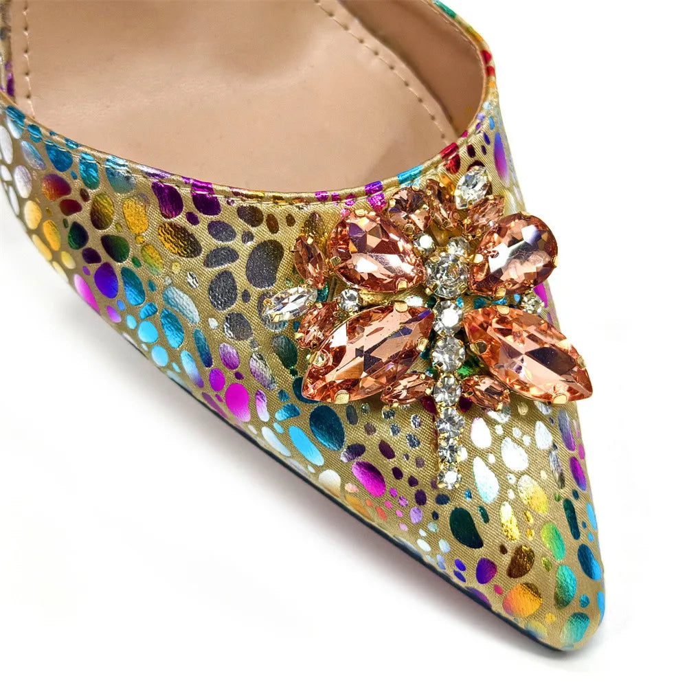 Italian Design African Ladies Party Shoes and Bag Nigerian Fashion Lace Mini Bags and High Heel Pointed Shoes