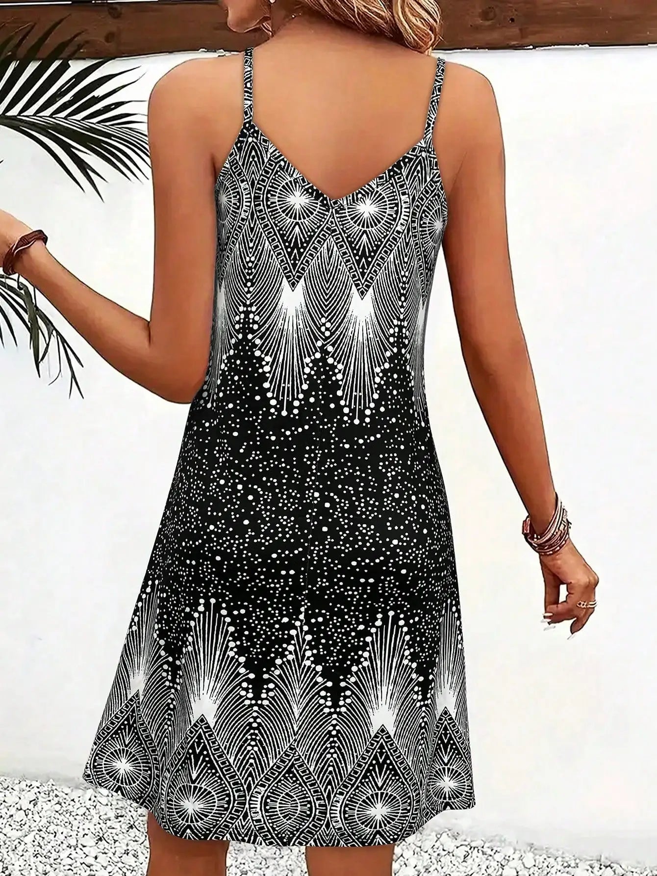 Womens Floral Strappy Sundress V Neck Sleeveless Beach Casual Summer Dress