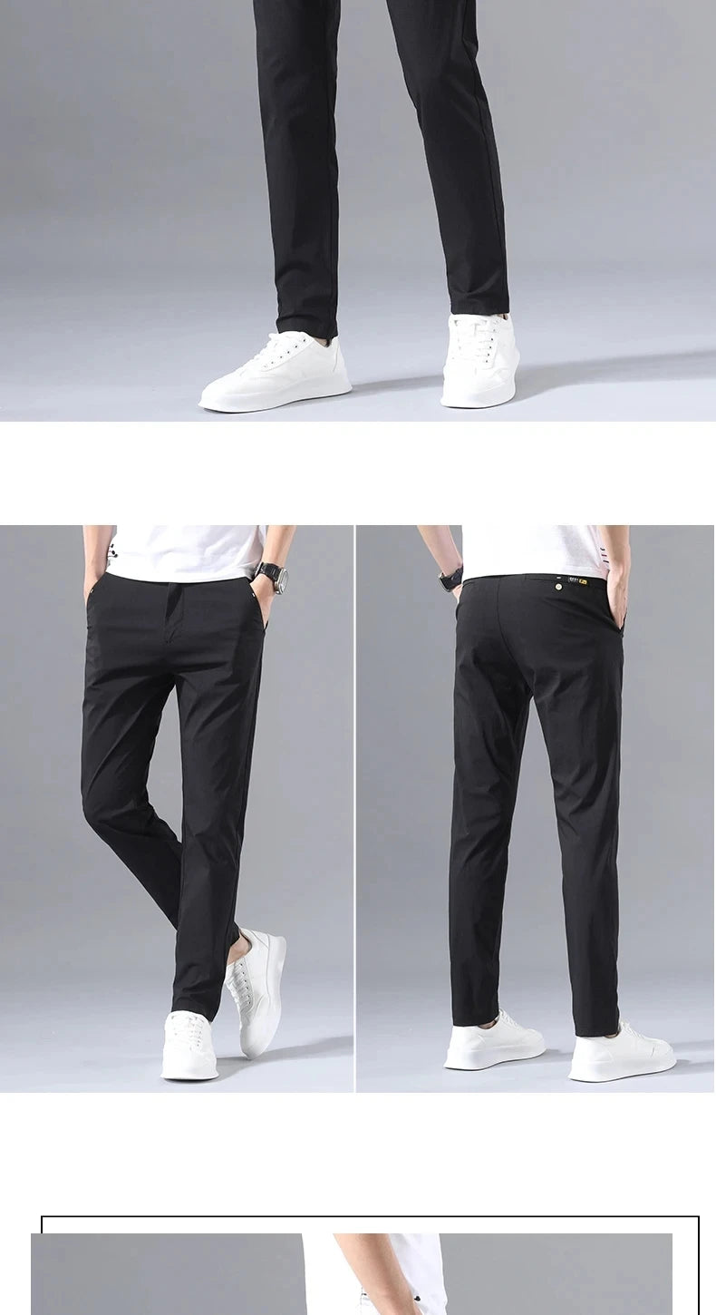 2025 Spring Autumn Thin Slim Men Casual Pants Classic Business Cotton Stretch Golf Trousers Korean Fashion Male Clothing Pants