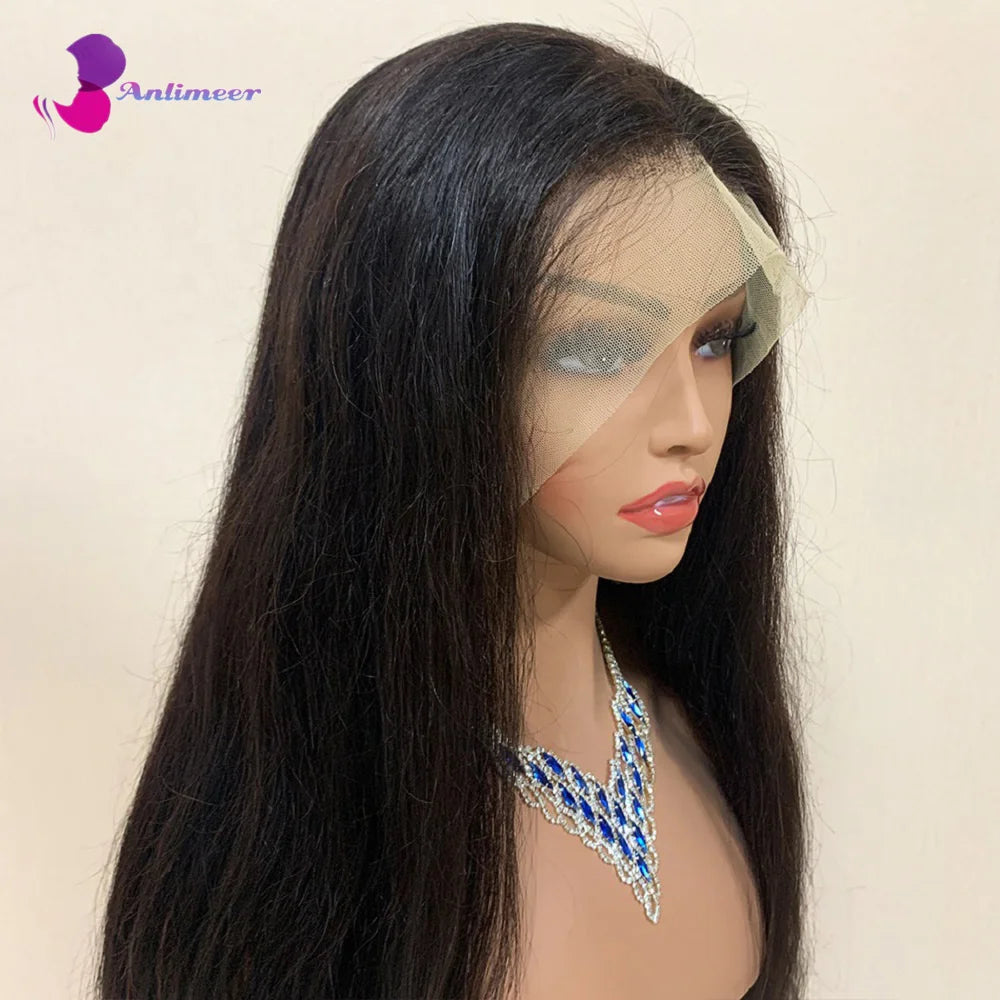 Glueless Silky Straight Human Hair Jet Black Deep Part 13x4 Silk Top Lace Front Wigs Pre Plucked 13x6/360/Full Lace Wigs