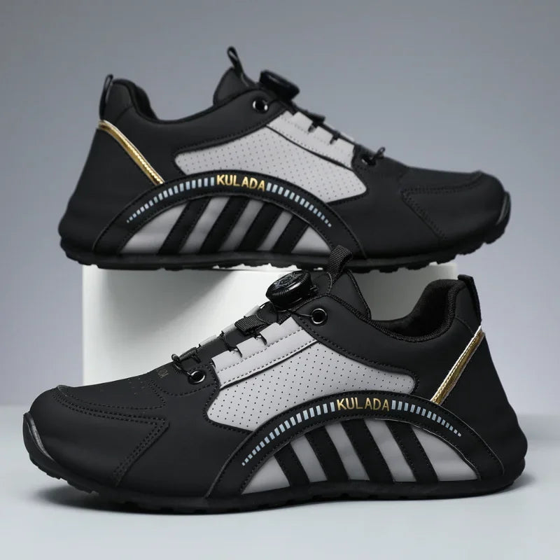 Men Casual Sneakers Rotating Button Summer Breathable Sport Shoes Lightweight Outdoor Mesh Running Shoes Athletic Jogging Shoes