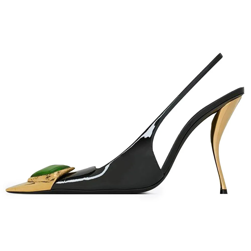 2025 Summer New Small Square Shaped High-heeled Gemstone Sandals for Banquets, Parties, Weddings, Sexy Plus Size Women's Sandals