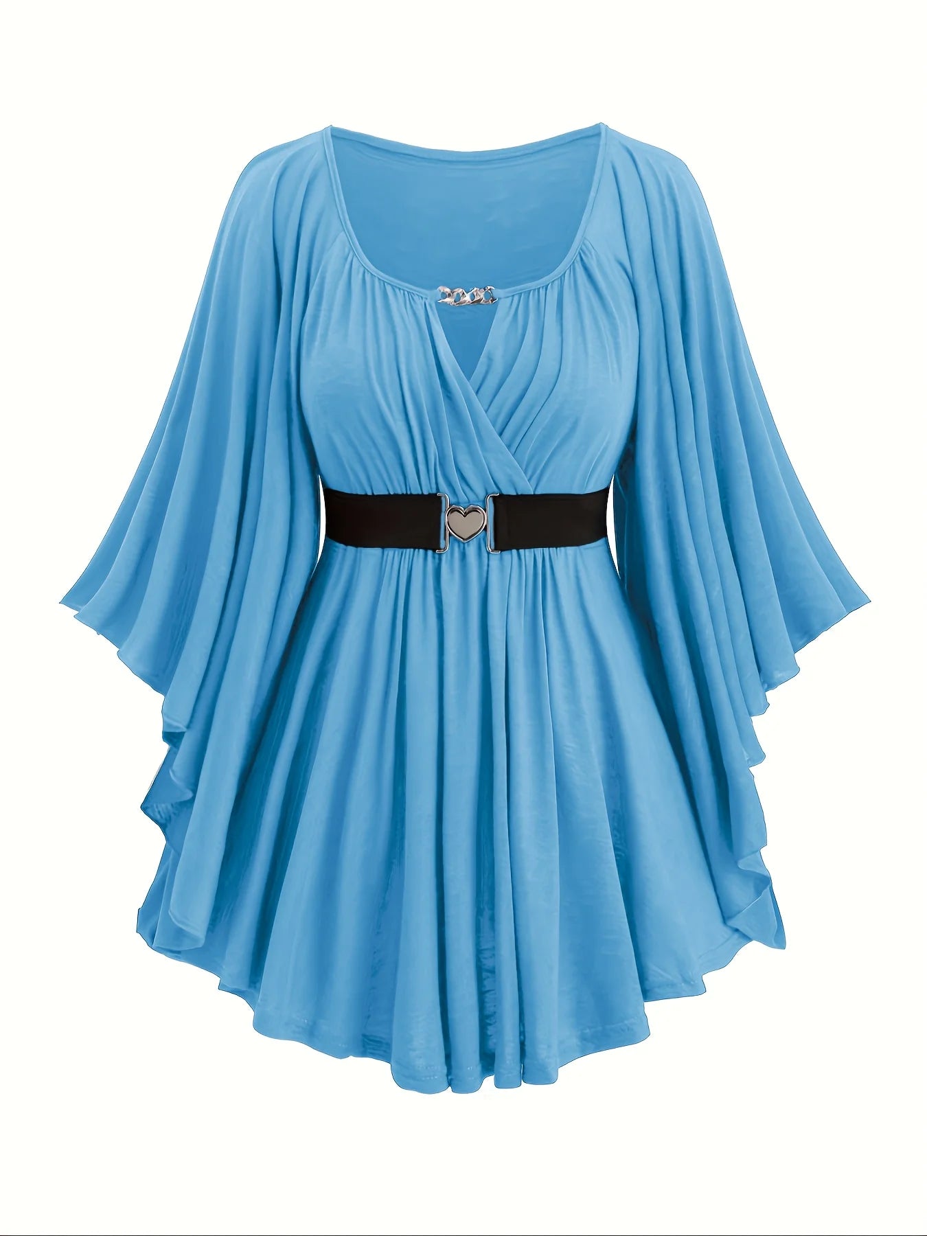 New Autumn and Winter European and American Fashion Women's Clothing, Oversized with an Irregular Hem, Solid Color, Heart-Shaped