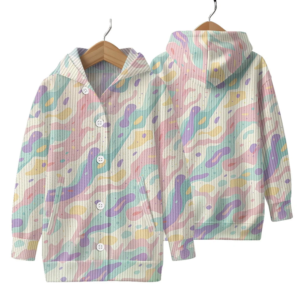 Trendy Camouflage Hooded Cardigan Coats Soft Button-Up Front All-Season Comfort for Outdoor & Indoor Wear Durable Casual Style