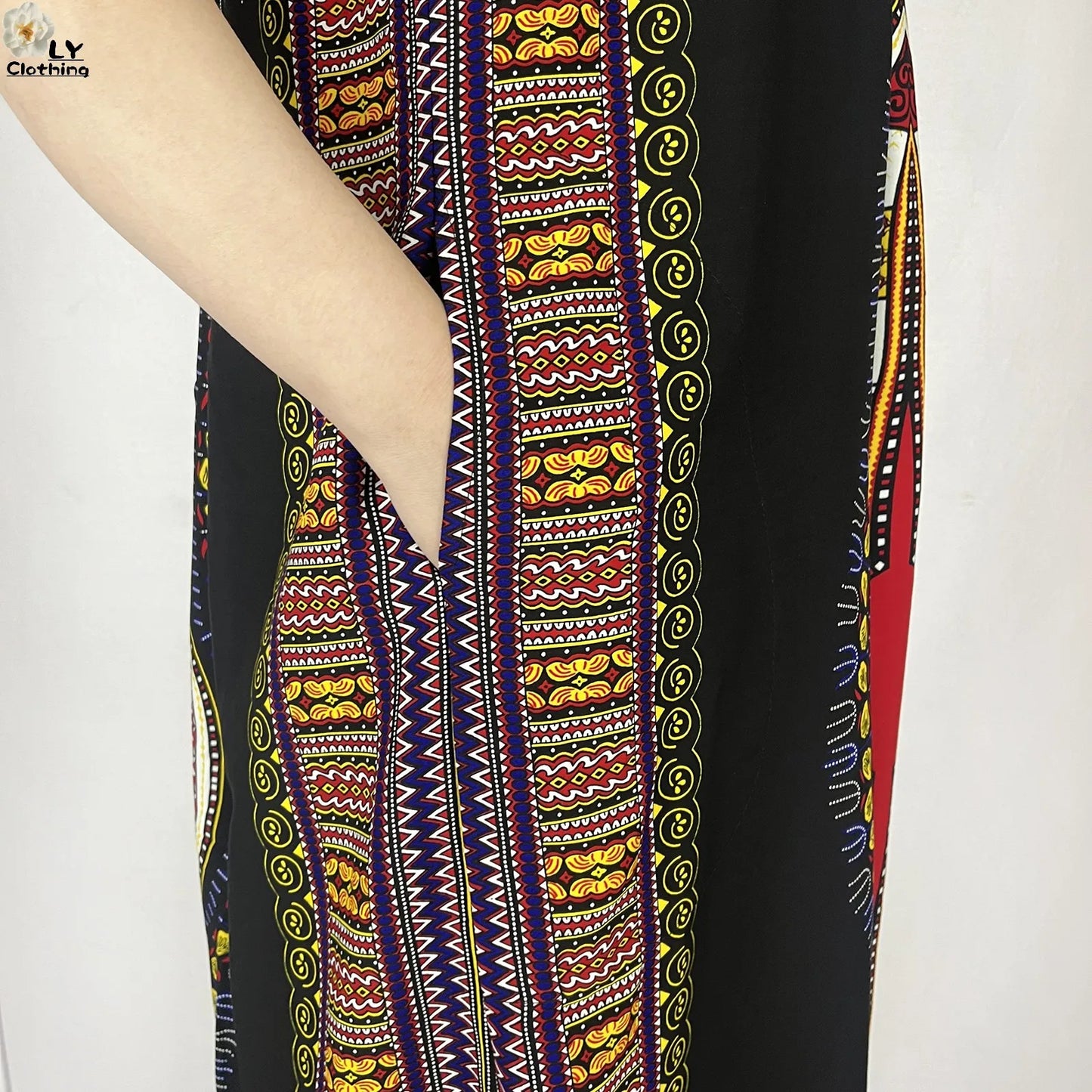 New Style African Abaya Summer Fashion Short Sleeve For Women Dress Cotton Boat Neck Loose Caftan Dubai Islam Femme Elegant Robe