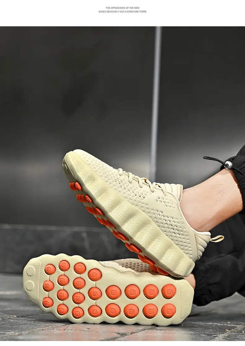 2026 Men's summer lightweight sports shoes, fashionable solid color versatile casual lace up  men's shoes