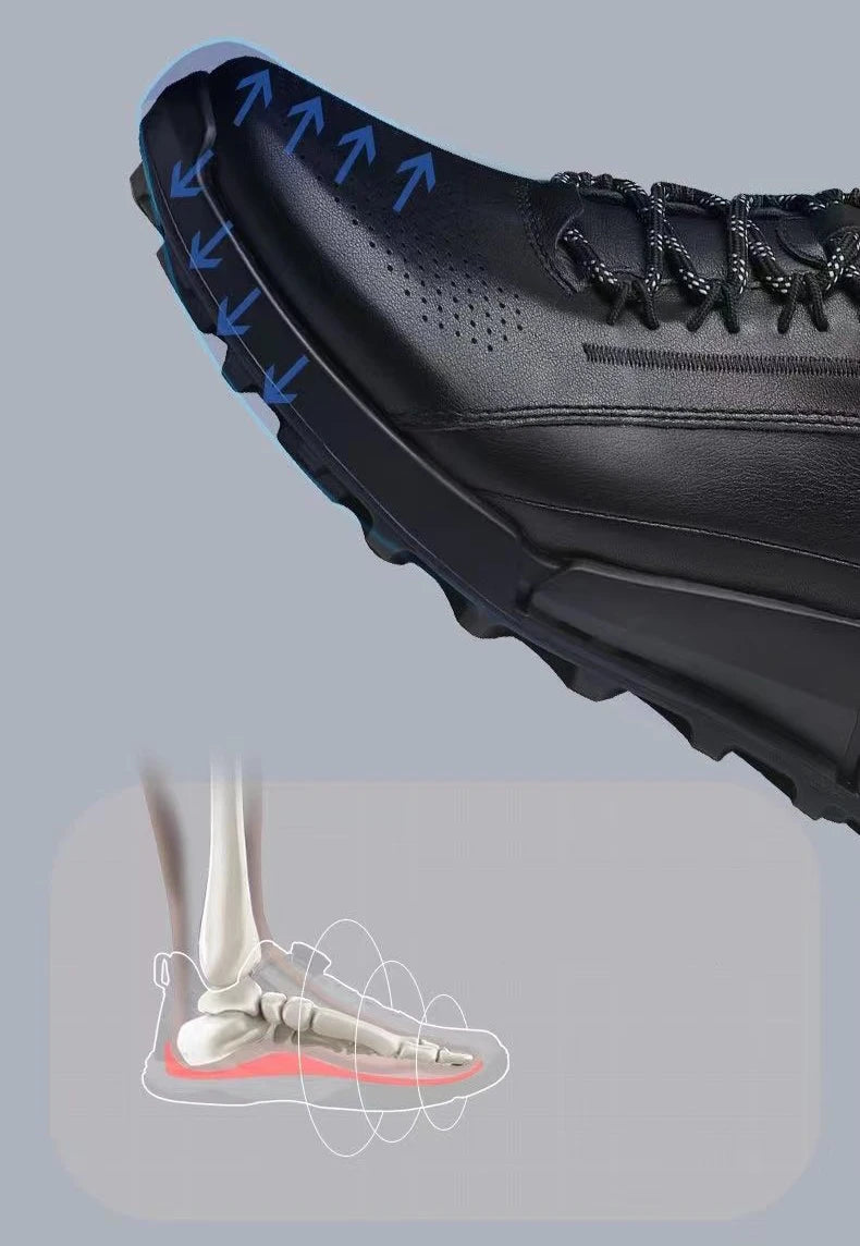 Leather Shoes Men Luxury Brands Designer Trekking Casual Sneaker Stylish Outdoor Athletic Walking Sports Business Young Menswear