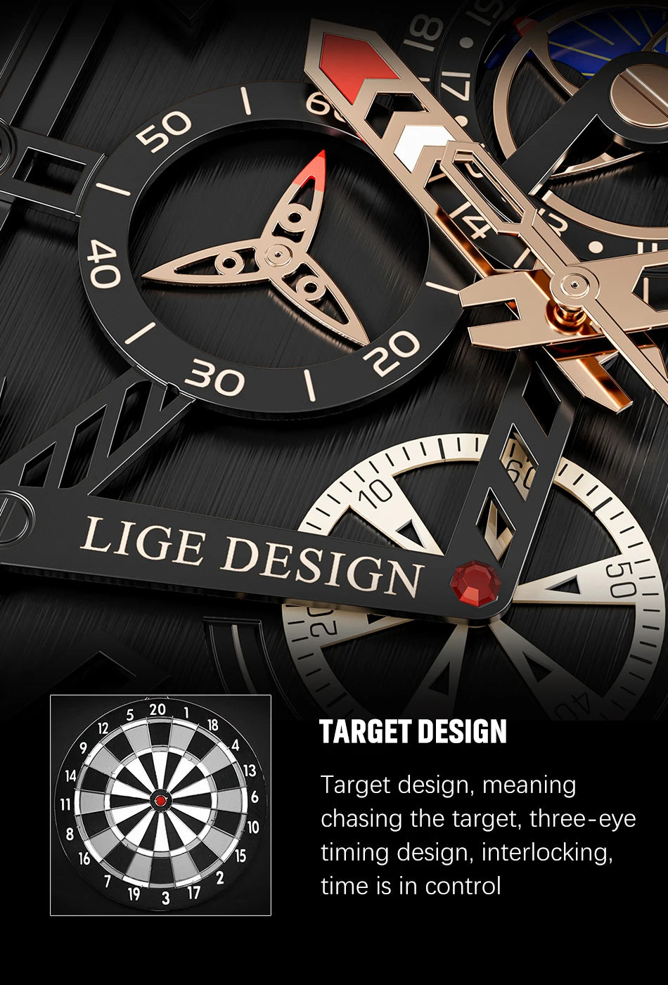 2025 LIGE Business Leather Watch For Men Top Brand Luxury Mens Watches Waterproof Quartz Wrsitwatch 24 Hours Moon Phase Clock