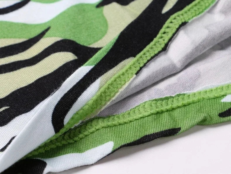 4Pcs/Men's Boxers Camouflage Military Panties Man Sexy Boxer Soft Shorts Underwear Male Army Green Underpants for Men Plus Size