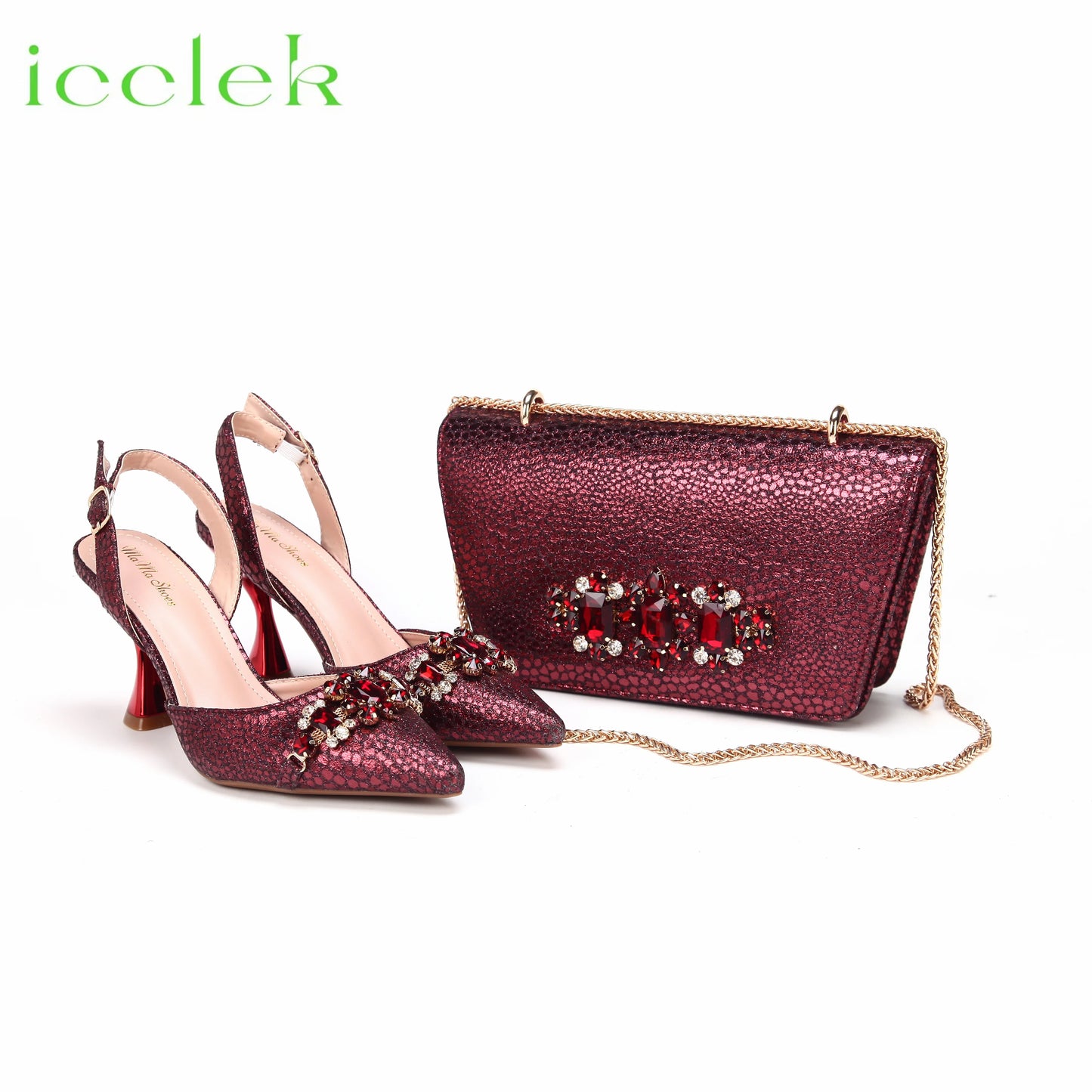 New Arrivals Special Design Pink Color African Women Shoes and Bag Set Pointed Toe Sandals for Wedding Party