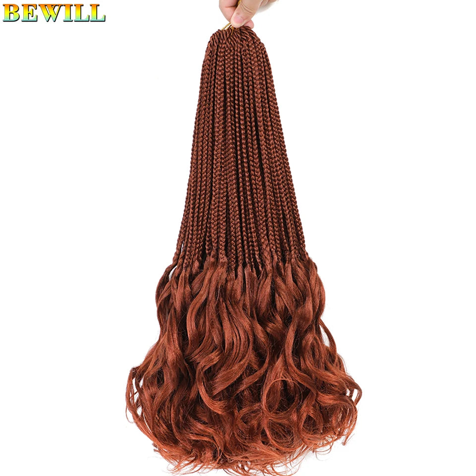 14 18 24 Inch French Curl Crochet Braids Boho Goddess French Curl Box Braids Crochet Hair Synthetic French Curly Braiding Hair
