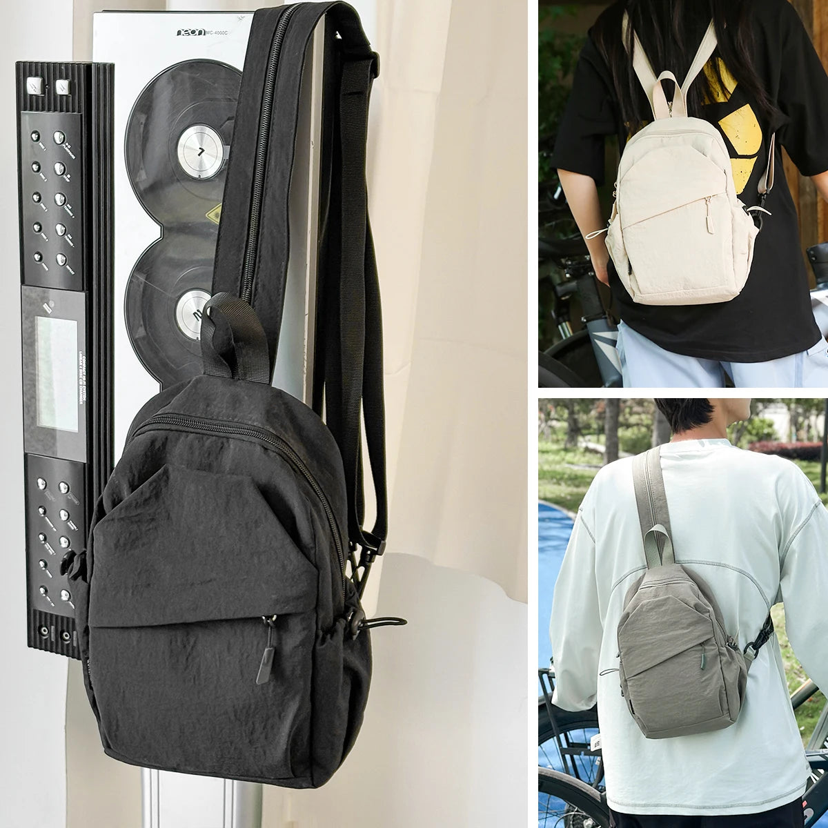 Men's Chest Bag, Fashionable Chest Messenger Bag, Niche Waist Bag, Large-Capacity Casual Commuter Shoulder Bag, Mountain Climbing