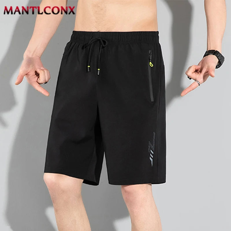 Thin Breathable Elastic Sports Shorts Casual Men's Running Shorts Quick-drying Fitness Black Shorts Men Beach Short Pants Male