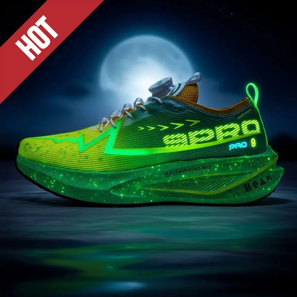 Fluorescence Running Shoes Carbon Board Marathon Men Sports Breathable Lightweight Women's Comfortable Athletic Sneakers Casual