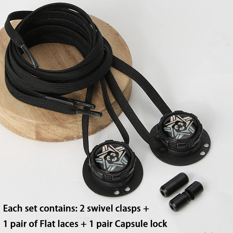 No-Tie Automatic Shoelaces New Swivel Buckle Laces Without Ties Casual Shoes Sneakers Shoe Accessories for Adults and Kids