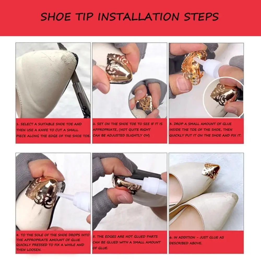 1Pairs Anti Wear Shoe Clips for Ladies Metal High Heels Tip Cap Women Shoe Pointed Protector Elegant Shoe Repair Accessories
