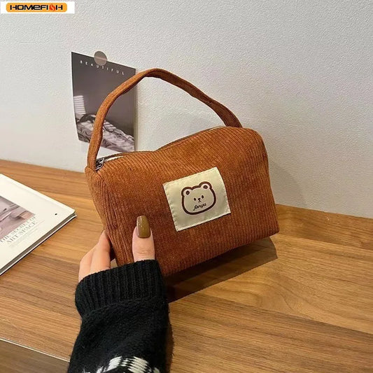 HomefishCosmetic Bags for Plush Cute Handbag Summer Fashion Soft Comfortable Large Capacity Trendy Handbag for Women With Handle