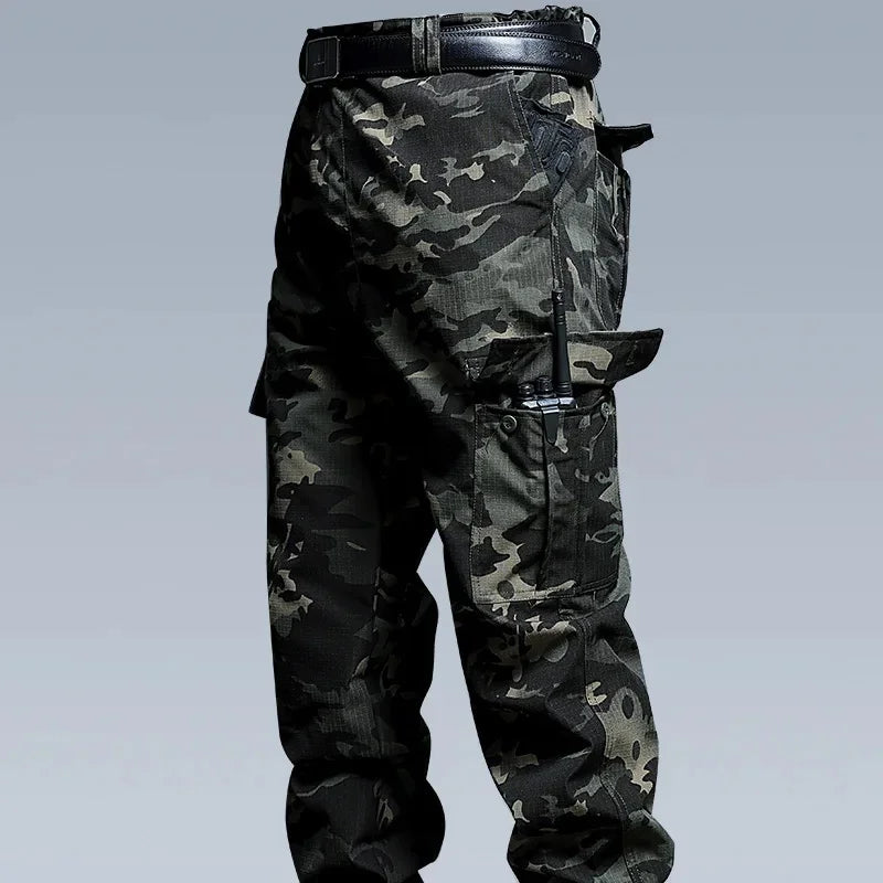 Water-Resistant Tactical Work Pants for Men Multiple Pockets Outdoor Military Fans Casual Pants Spring Autumn American Style