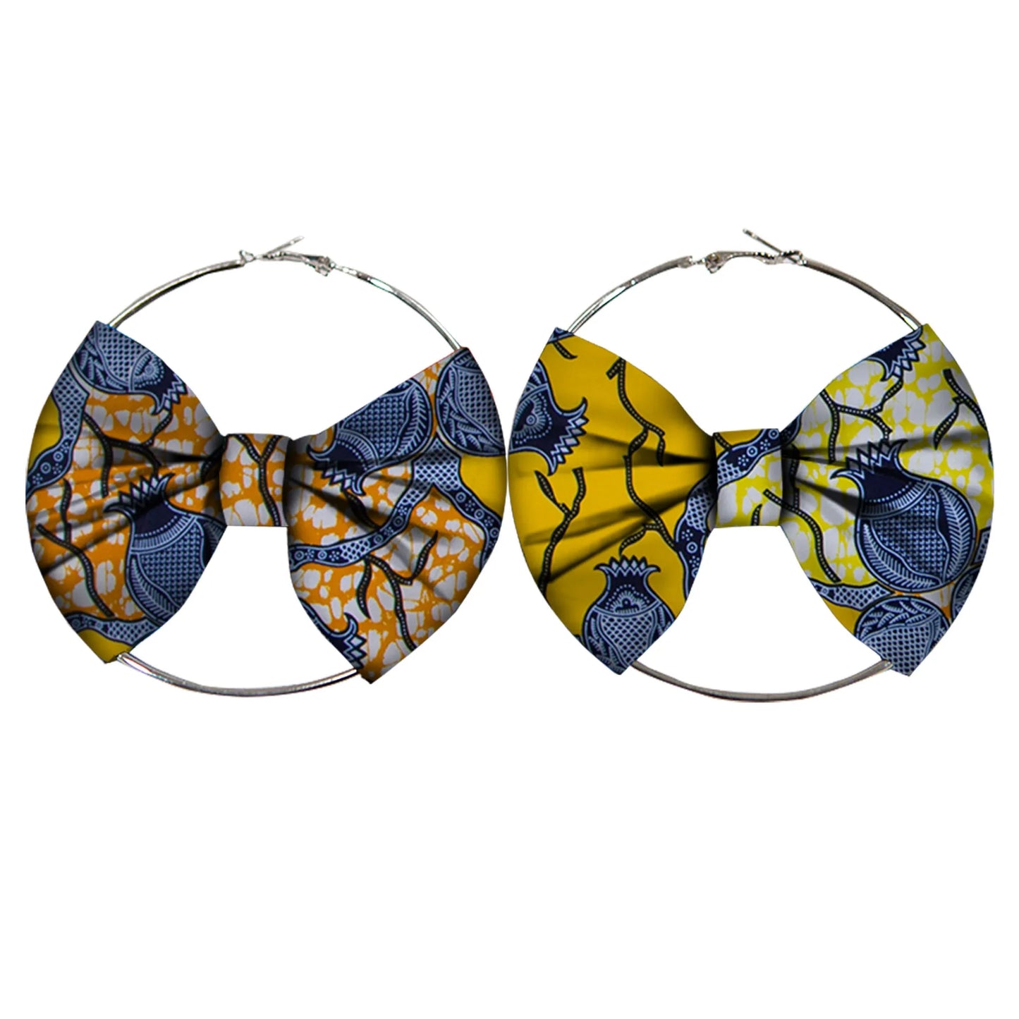African Earrings Fashion Women Africa Handmade Statement Circle Jewellery Print Wax Fabric Accessories WYA078