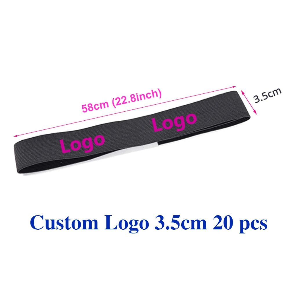 20Pcs Customized Wig Headband For Edges Wig Band With Ear Cut Outs Double Sided Wig Band To Melt Lace Custom Logo Band For Wigs