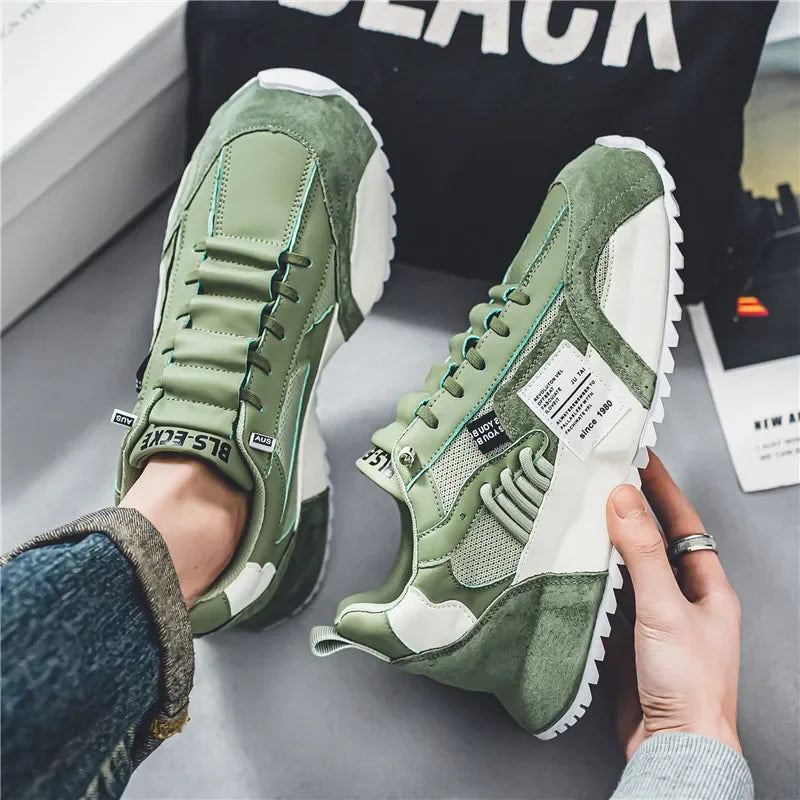 Men's Sneakers Platform Casual Shoes Mesh Lace-up Running Shoes Designer Plus Size Vulcanized Shoe Trend Comfortable Men Shoes