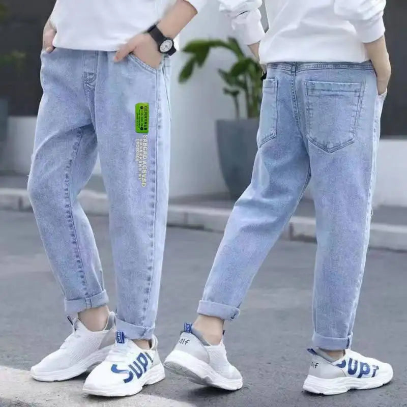 New Casual Kids Boys Clothes Jeans Pants Children Wears Denim Clothing Infant Baby Trousers Bottoms 4 5 6 7 8 9 10 11 12Years