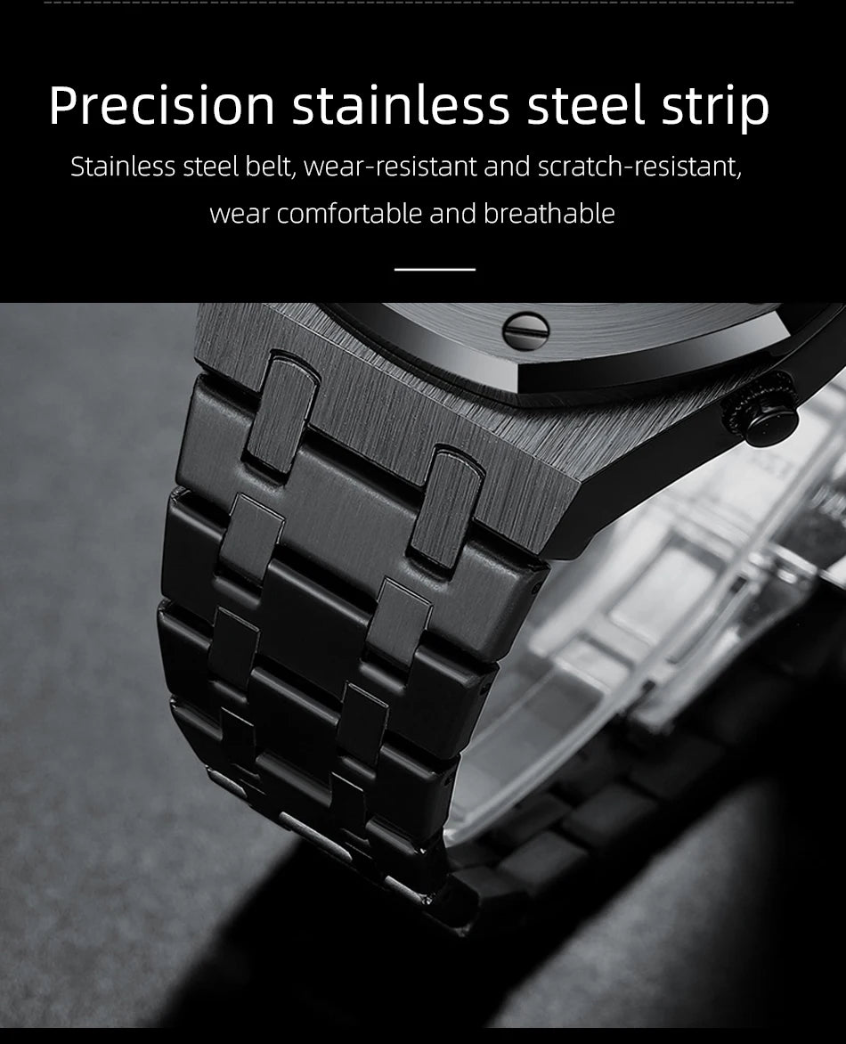 CHENXI Luxury Business Stainless Steel Men's Watches Quartz Movement Waterproof Round Dial Multifunctional Watch for Men
