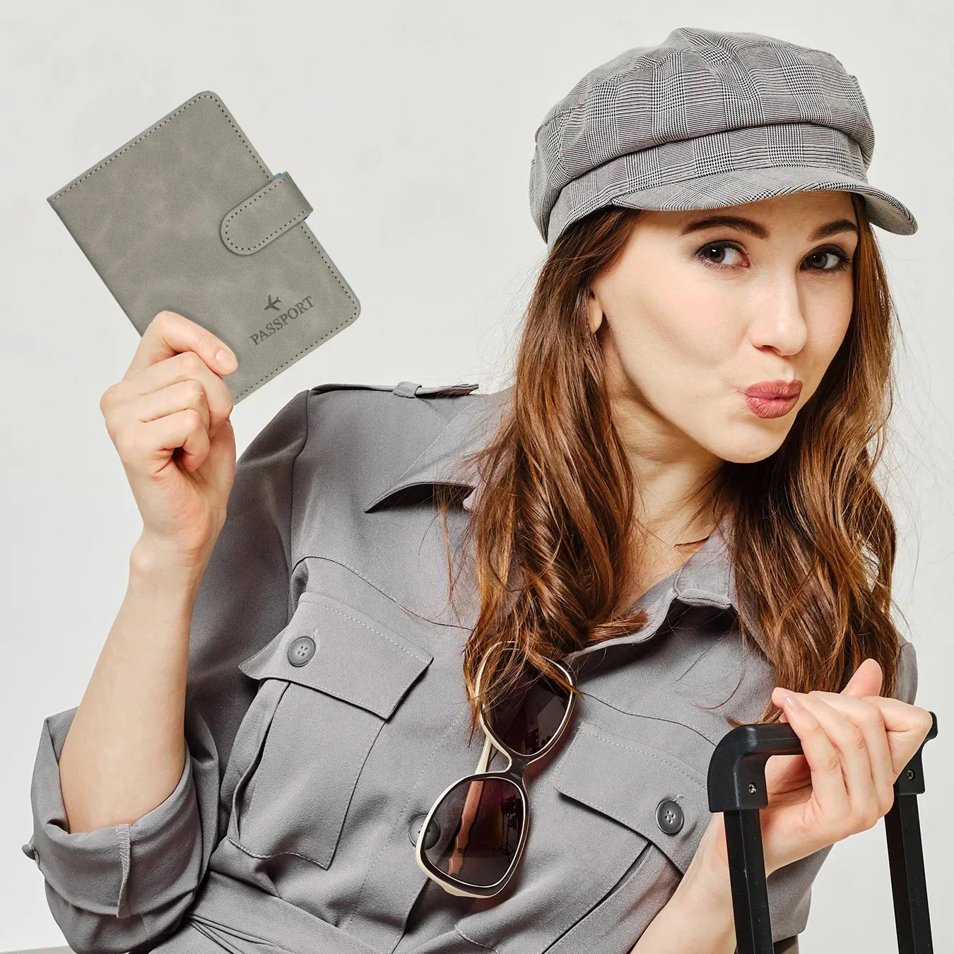 Simple Travel Passport Holder Cover Case Wallet RFID Blocking Business PU Leather Card Case Travel Accessories for Women Men