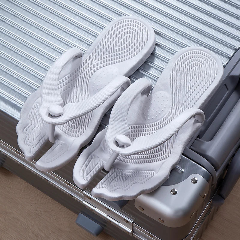 Folding Slippers Trip Travel Portable Slides Women Men Light Home Hotel Salon Homestay Guest Use Sandals Bathing Beach Shoes