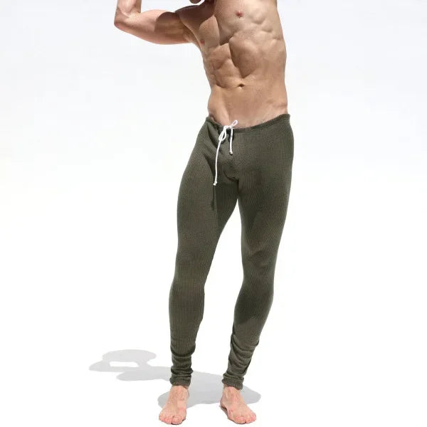 Soft and Comfortable Small Foot Pants Autumn & Winter New Men's Casual Elastic Knitted Pants Mens Slim-fit Elastic Fitness Pants