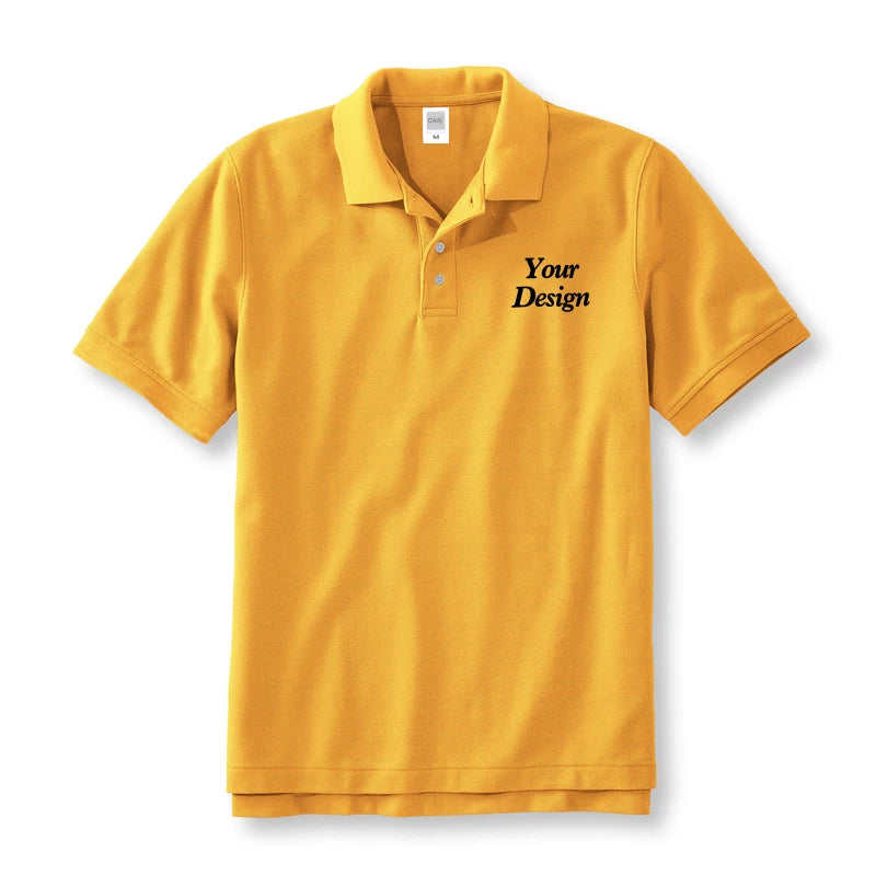 Quality Custom Polo 100% Cotton Print Your Brand Design Logo Company Group Team Slogan Text PoloShirt Work Wear Uniform 230gsm