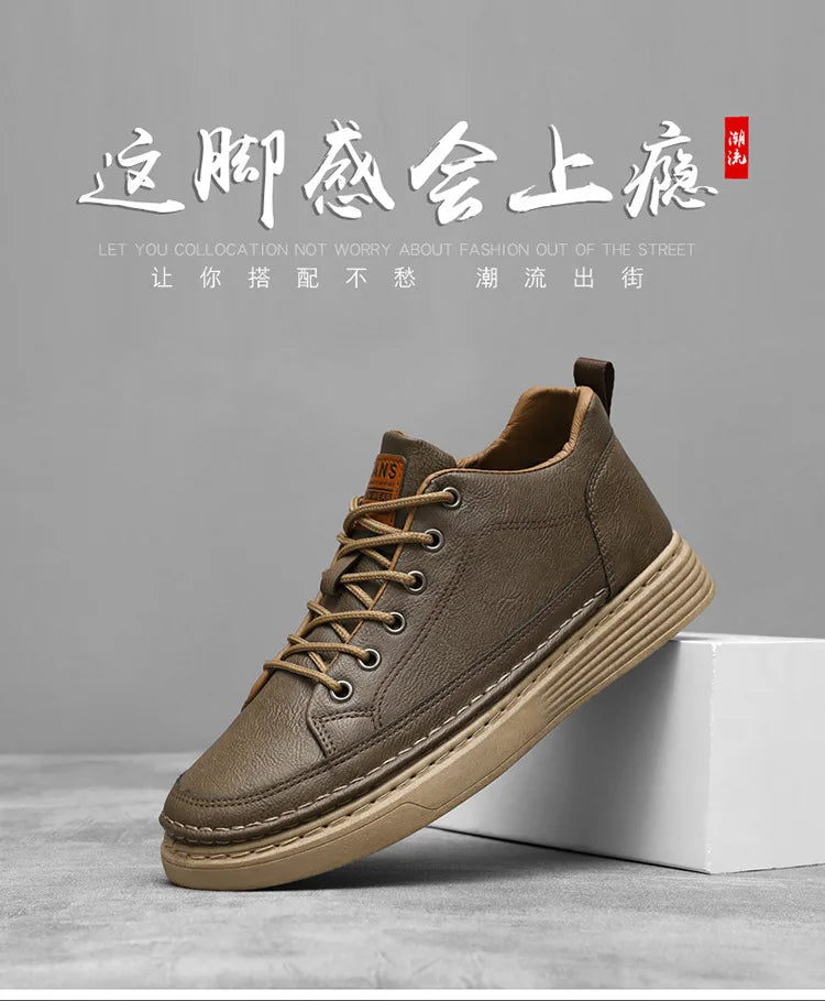 Man's Sneakers New Breathable Business Men Casual Shoes Autumn Non-slip Designer Black Leather Shoes for Men Zapatos Para Hombre