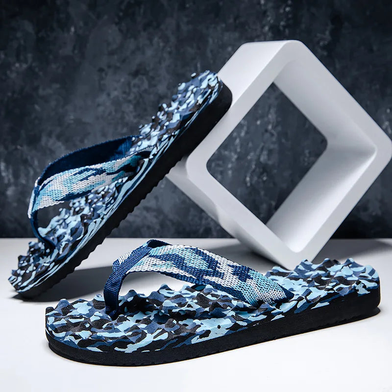 Casual Slippers For Men Flip Flops Beach Sandals Summer Non-Slip Flat Slides Men Slippers Indoor House Shoes Male Slipper Man