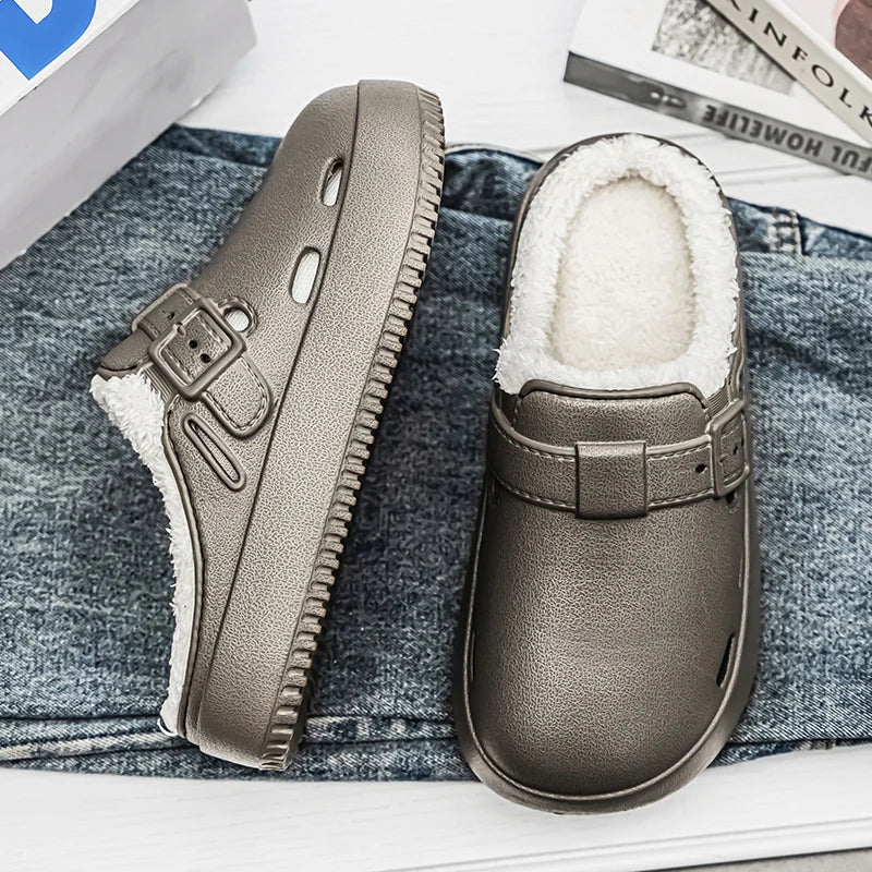 Fashion Women Winter Slippers Warm Fur Indoor Shoes Garden Clogs Couple Casual Shoes Luxury Sandals Comfort Home Soft Slippers