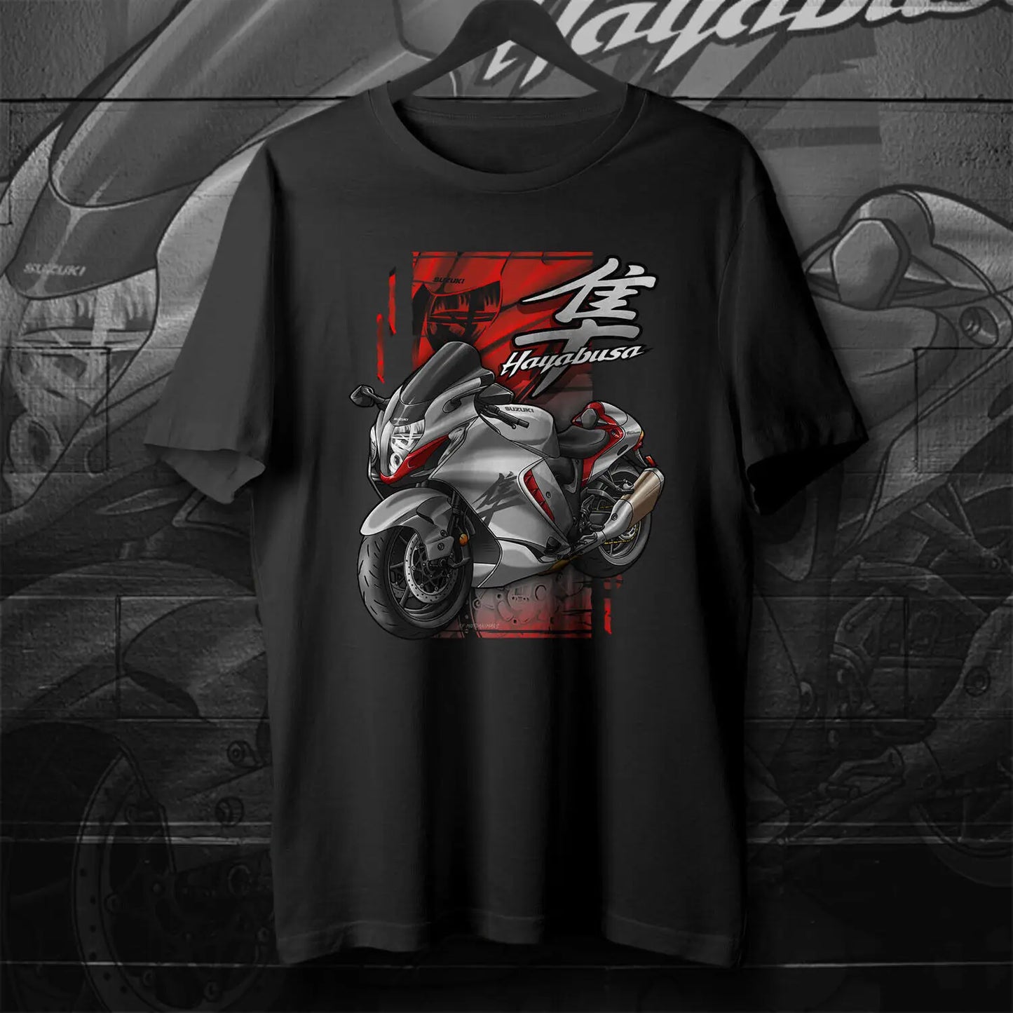 Retro Japanese GSX-1300R Hayabusa 2021-2024 Motorcycle Rider T-Shirt 100% Cotton O-Neck Short Sleeve Summer Casual Mens T-shirt