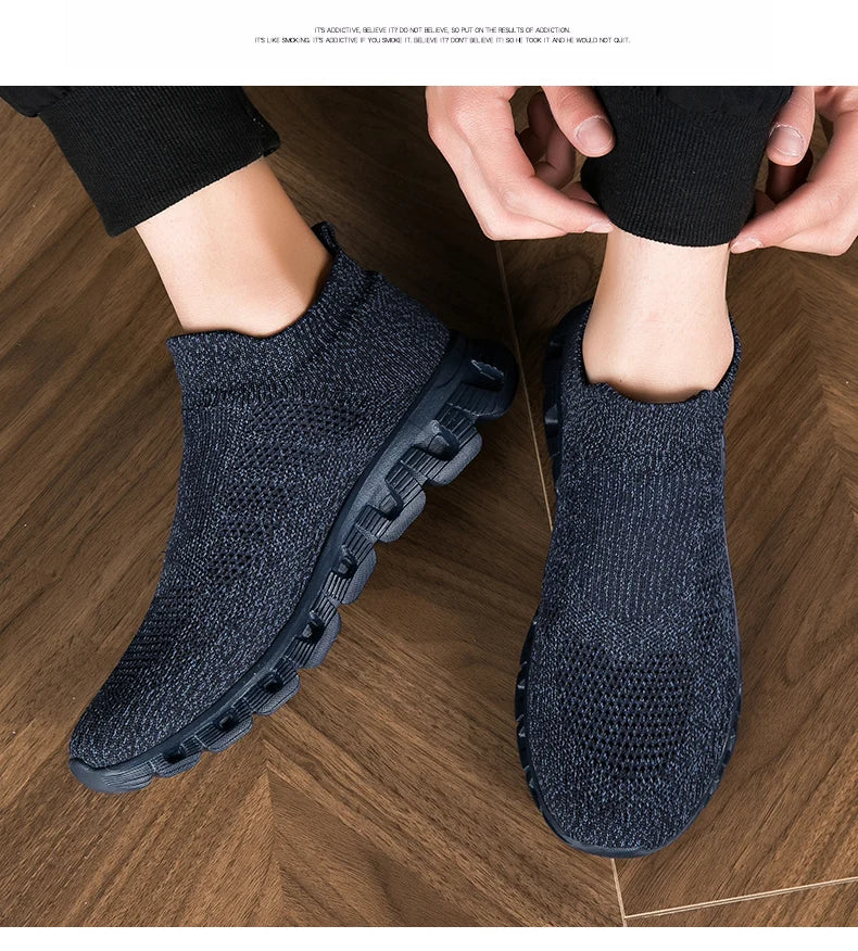2025 New Men's Casual Sneaker Breathable Ultralight Slip On Shoes Mesh Sock Mouth Jogging Athletic Women Sneakers