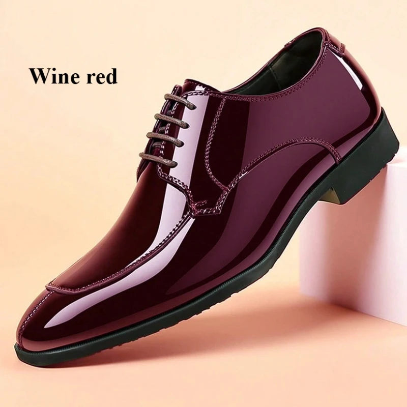 Business Men's Dress Shoes Patent Leather Trend Mens Party Shoe Soft Sole Casual Shoes Plus Size 38-48 Men Shoes High Quality