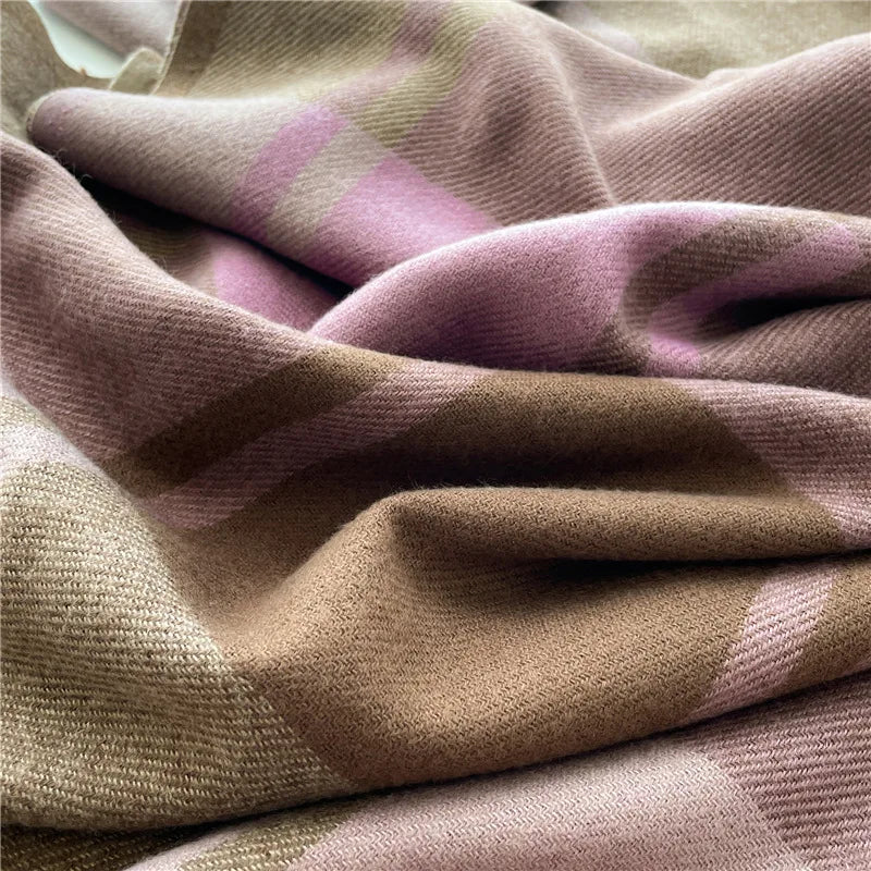 200*65CM New Men Women Autumn Winter Luxury Scarfs Cashmere Feeling Muffler Fall Blanket Classic Plaid Foulard Soft Warm Scarves BAZAARHUBO