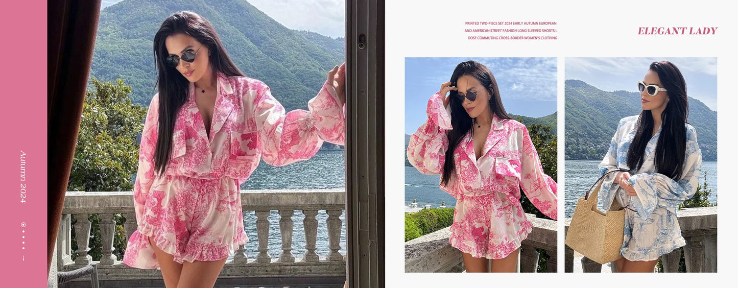 Clacive Fashion Loose Plaid Cotton Women's 3 Pieces Set 2025 Elegant Long Sleeve Shirt With High Wiast Wide Pants Set Female