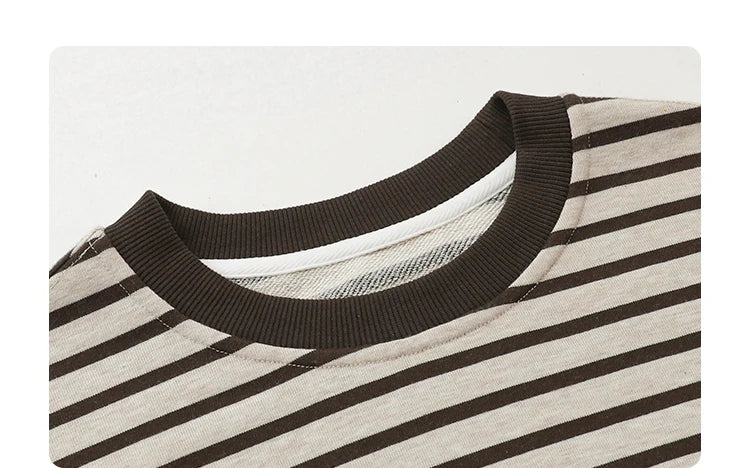 CHIC VEN New Women T-Shirts Loose Casual Round Neck Striped Dog Print Long Sleeved Female Tees Pullover Autumn Winter 2025