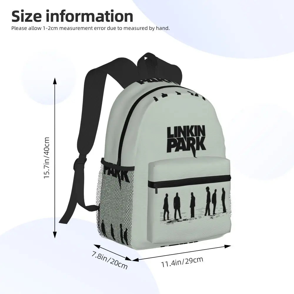 L-Linkin-S P-Park-S Band Student Backpack School Bag Hiking Travel Daypack for Boys Girls Fashion Bookbag Shoulder Bags