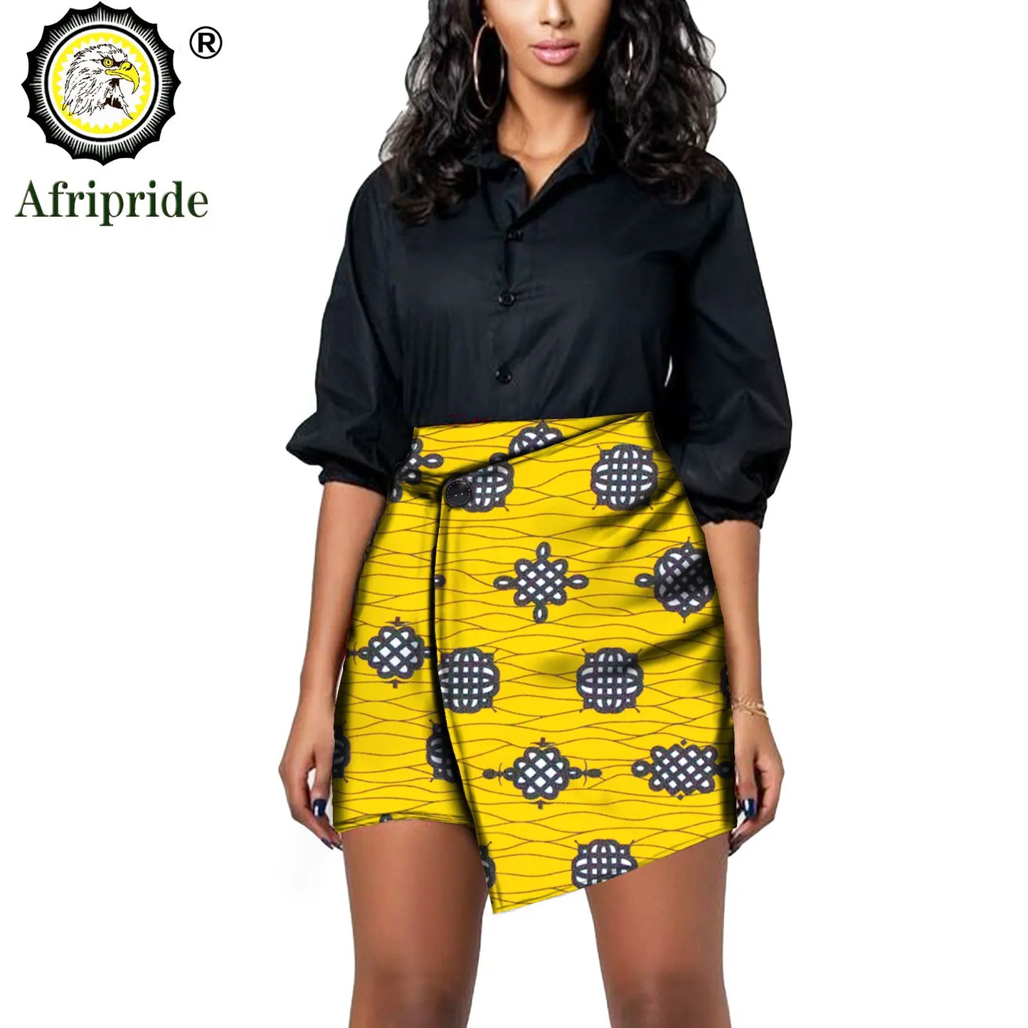 African Print Short Mini Skirts Women Summer Ruffle High Waist Skirt Ladies Streetwear Slim Bottoms African Clothes S2127006
